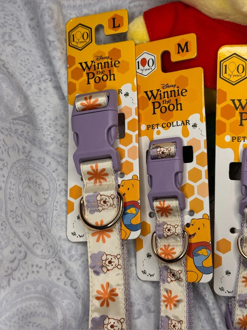 Disney Winnie the Pooh Dog Pet Collar, Leash & 3  Pooh, Piglet, Tigger Toys